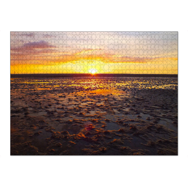 Puzzle Ravensburger "Sunset at Borkum" artboxONE - Natur,Reise,Reise / Strand und Meer