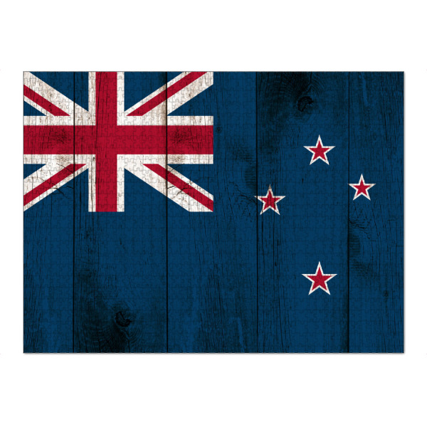 Puzzle Ravensburger "New Zealand Flag" artboxONE - Reise / Länder - Neuseeland,Newzealand,Flag,Flagge,Fahne,Wooden,Grunge - Bild neuseeland