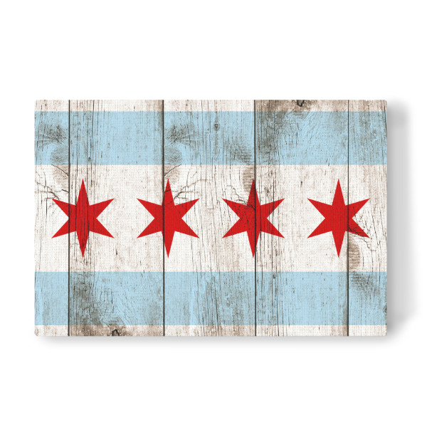 Leinwandbild "Chicago Flag" artboxONE - Städte / Chicago - Chicago,Usa,America,Amerika,Flag,Flagge,Fahne,Grunge,Wooden