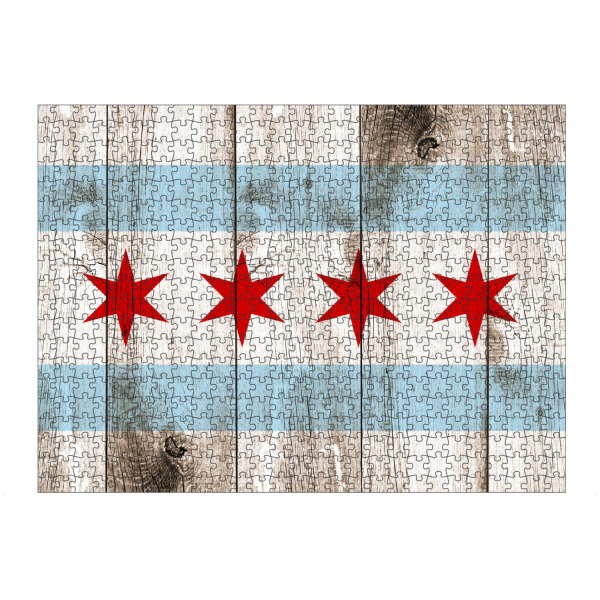 artboxONE Puzzle "Chicago Flag" artboxONE - Städte / Chicago - Chicago,Usa,America,Amerika,Flag,Flagge,Fahne,Grunge,Wooden - Bild chicago