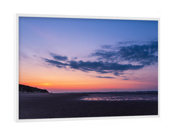 Poster mit weißem Rahmen "Watt am Morgen" artboxONE - Natur,Reise,Reise / Strand und Meer