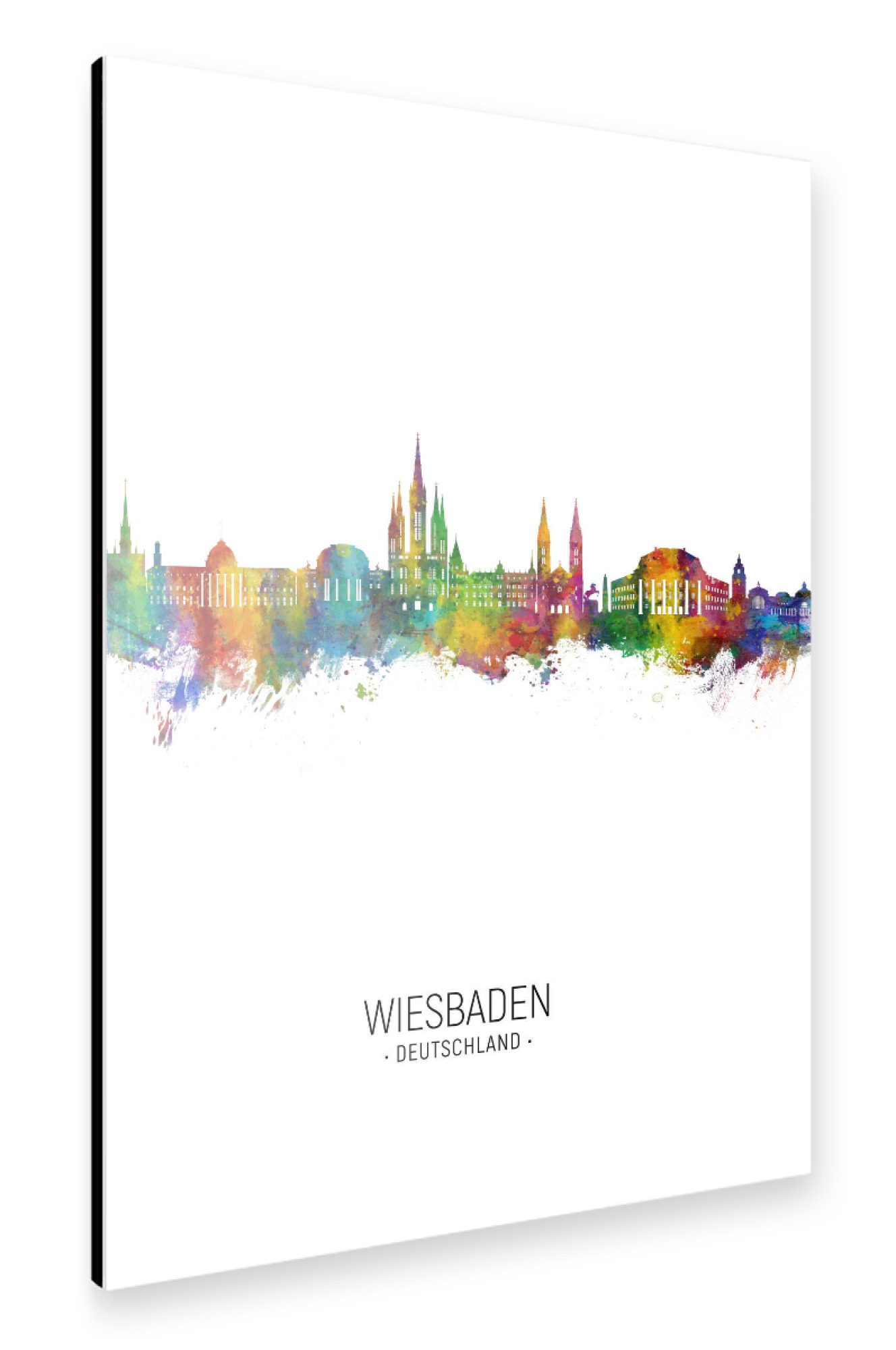 Alu-Dibond "Wiesbaden Skyline Portrait" 75x50 cm artboxONE