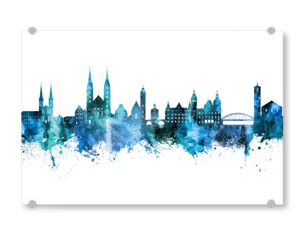 Acrylglasbild "Bamberg Germany Skyline Blue" artboxONE - Städte