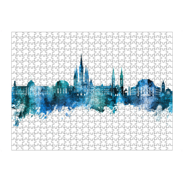 artboxONE Puzzle "Wiesbaden Germany Skyline Blue" artboxONE - Städte