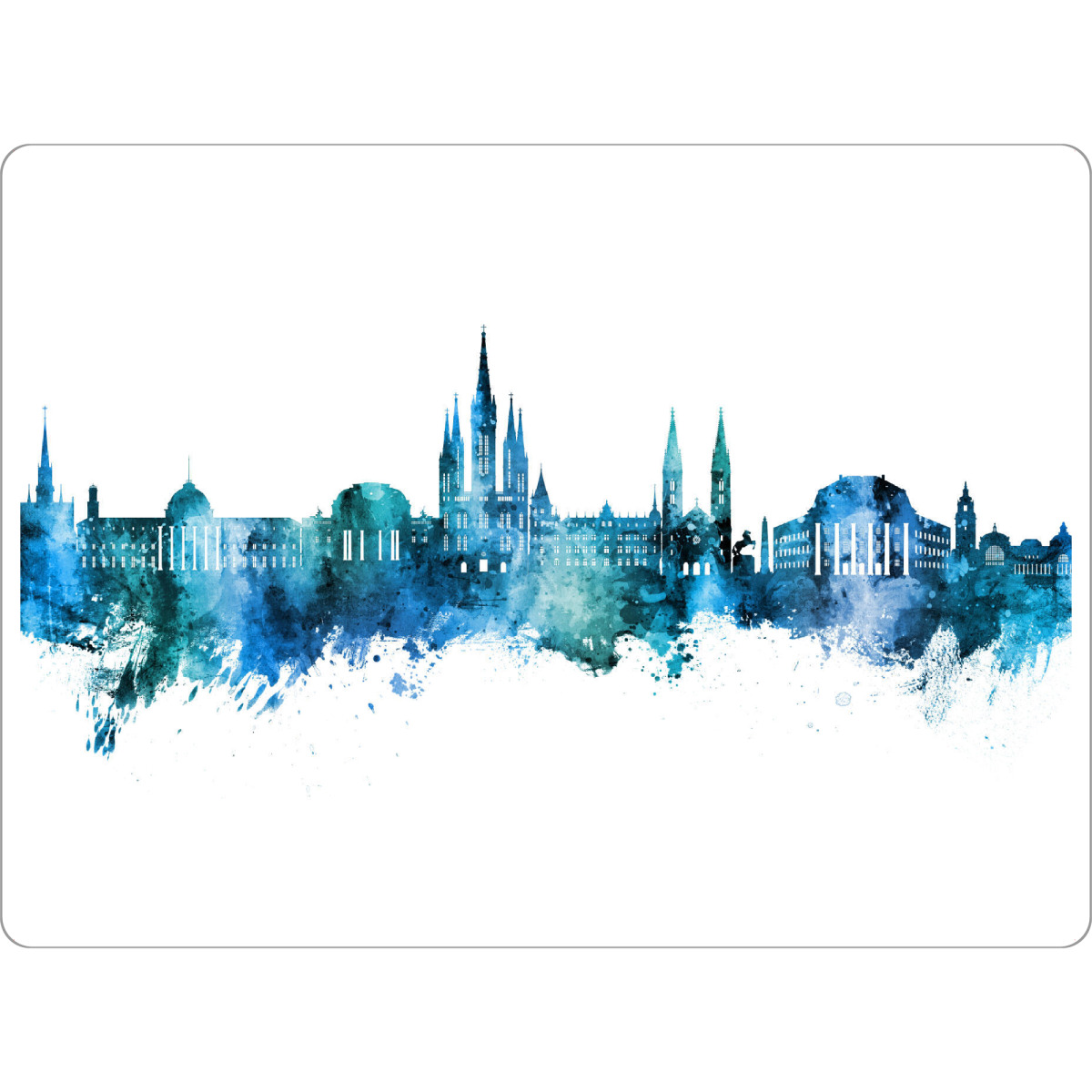 Tischset "Wiesbaden Germany Skyline Blue" artboxONE - Städte