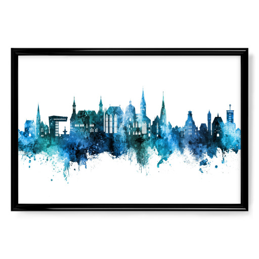 Aachen Germany Skyline Blue