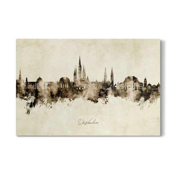 Galerie-Print "Wiesbaden Germany Skyline Sepia" 30x20 cm artboxONE