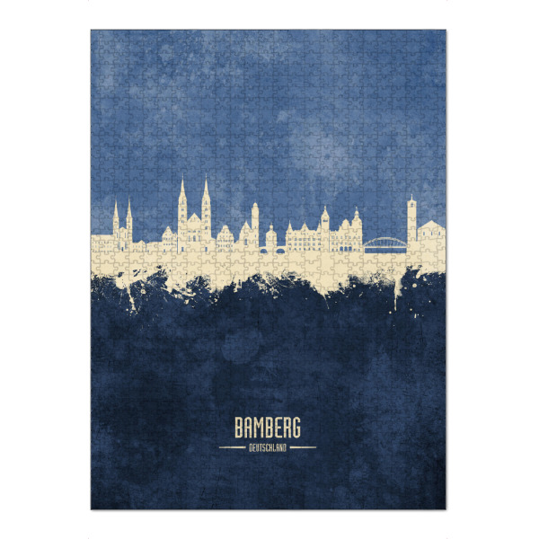 Puzzle Ravensburger "Bamberg Germany Skyline Navy" artboxONE - Städte