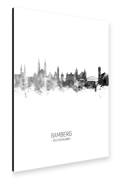 Alu-Dibond "Bamberg Germany Skyline BW" 30x20 cm artboxONE