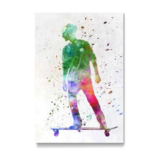 Galerie-Print "Man skateboard in watercolor-h" 30x20 cm artboxONE