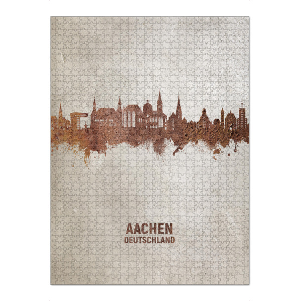 Puzzle Ravensburger "Aachen Germany Skyline Rust" artboxONE - Städte