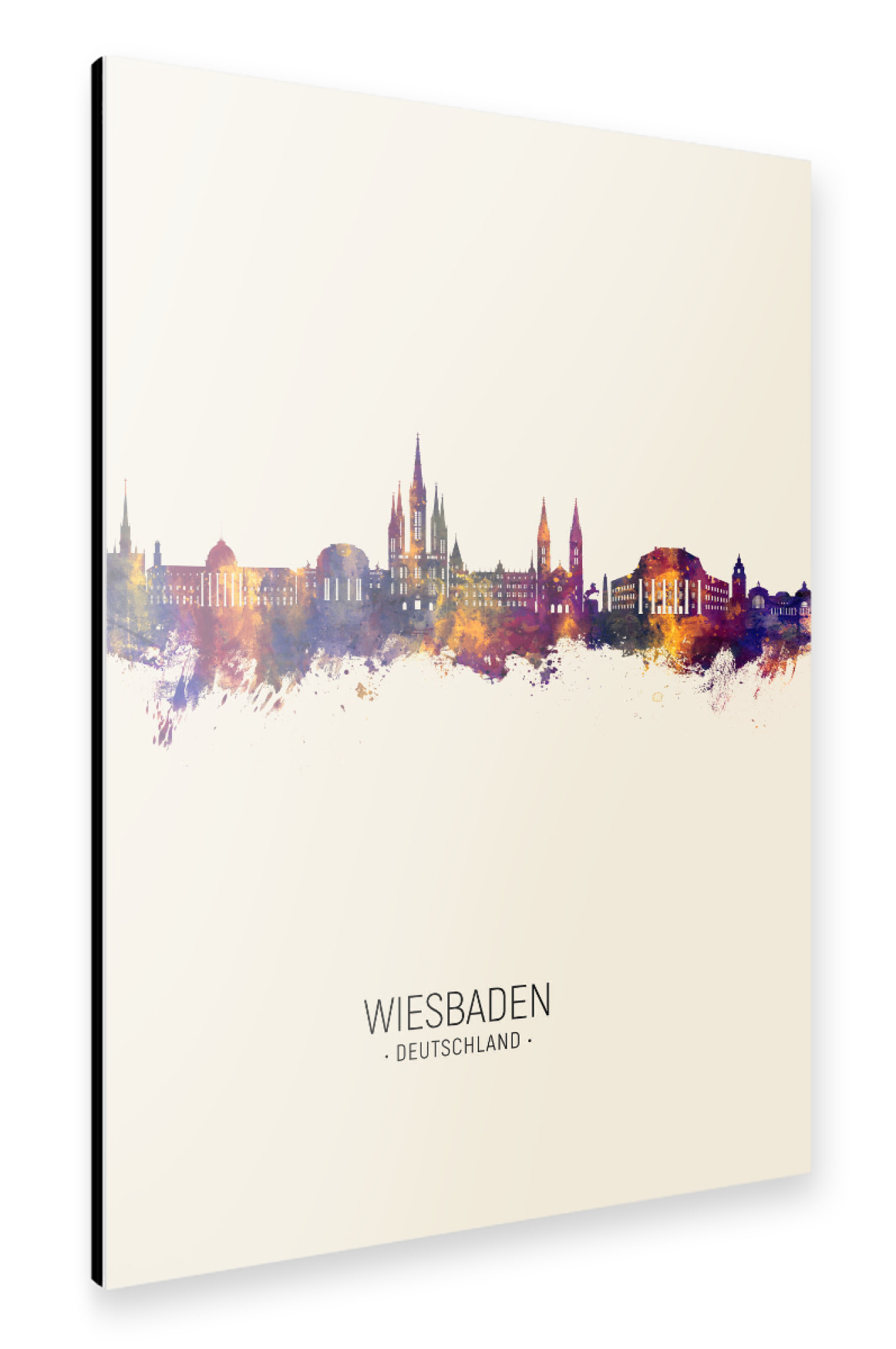 Alu-Dibond "Wiesbaden Germany Skyline Beige" 30x20 cm artboxONE