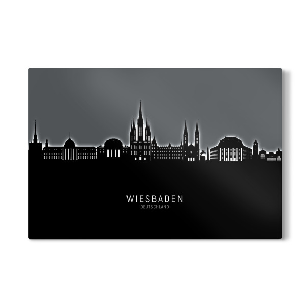 Galerie-Print "Wiesbaden Skyline Glow White" 30x20 cm artboxONE