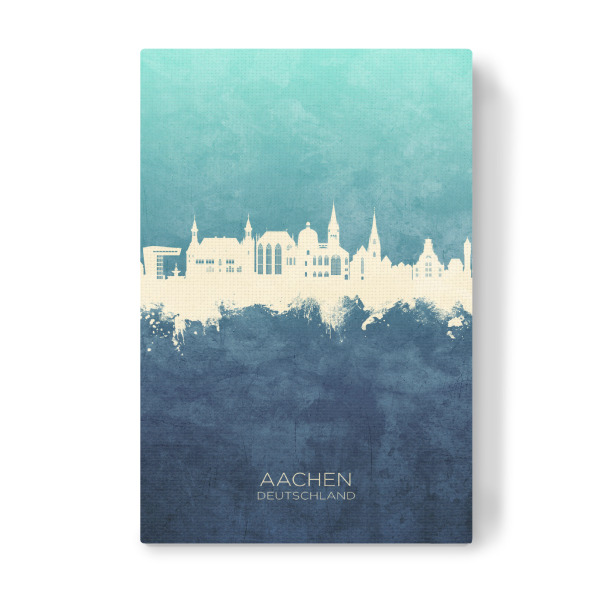 Leinwandbild "Aachen Germany Skyline NavyCyan" artboxONE - Städte