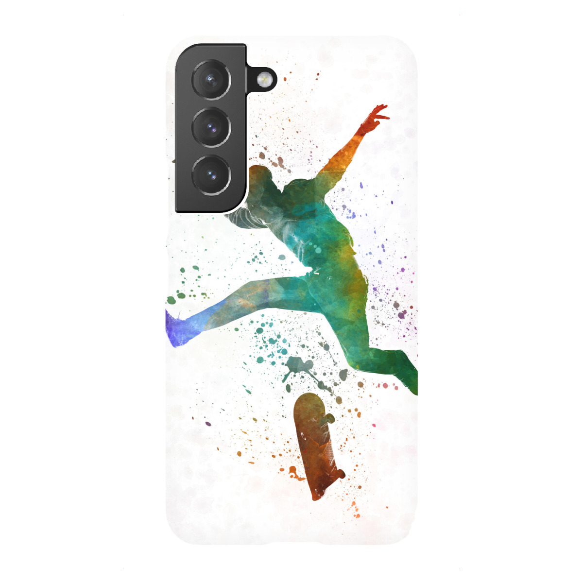 "Man skateboard in watercolor-b"für Samsung Galaxy - Premium-Case Handyhülle artboxONE