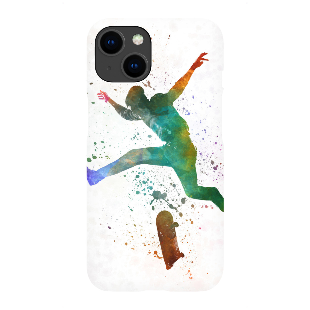 "Man skateboard in watercolor-b"für iPhone - Premium-Case Handyhülle artboxONE