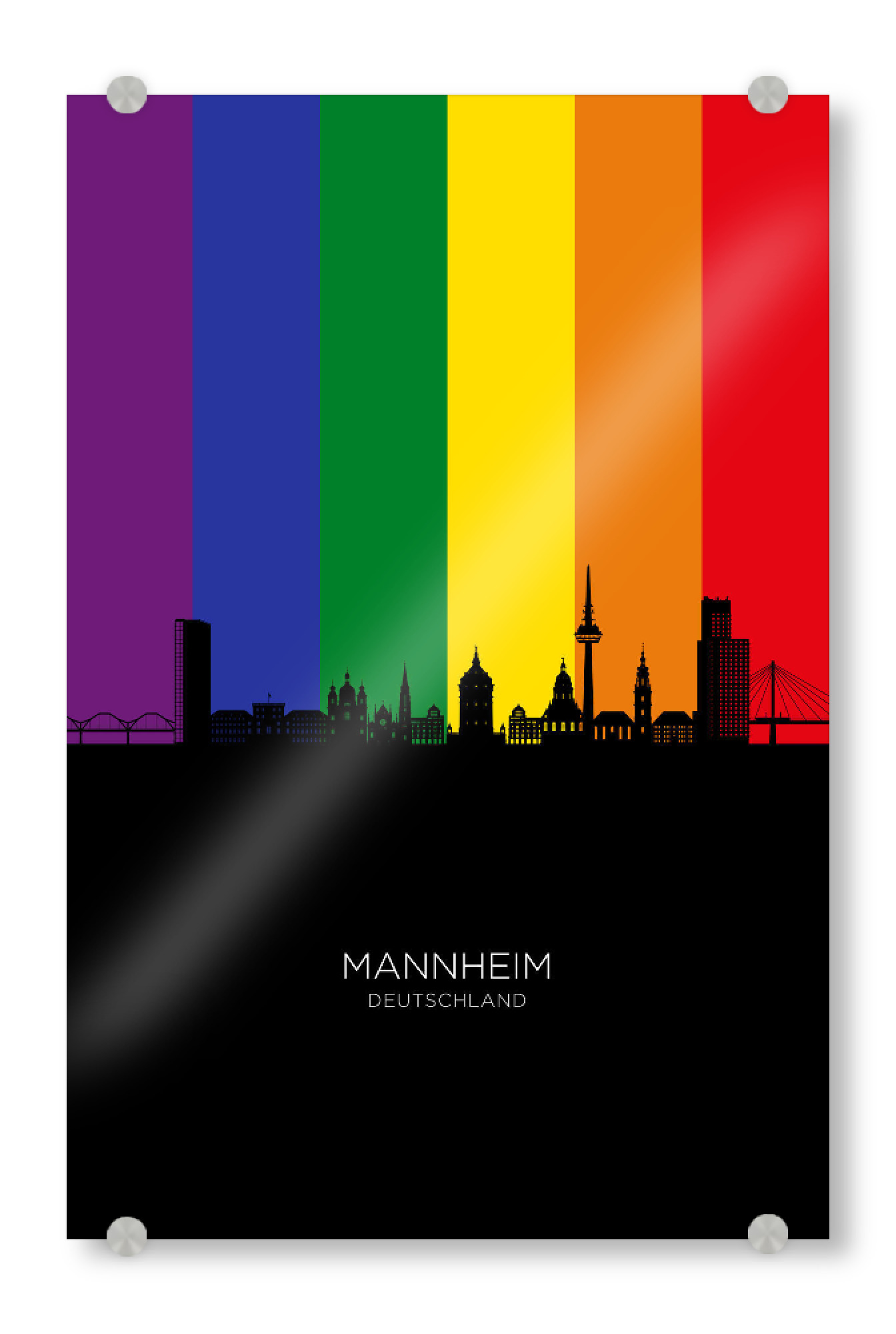 Acrylglasbild "Mannheim Germany Skyline Pride" artboxONE - Städte
