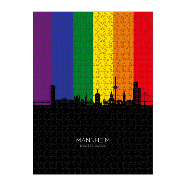 Puzzle Ravensburger "Mannheim Germany Skyline Pride" artboxONE - Städte