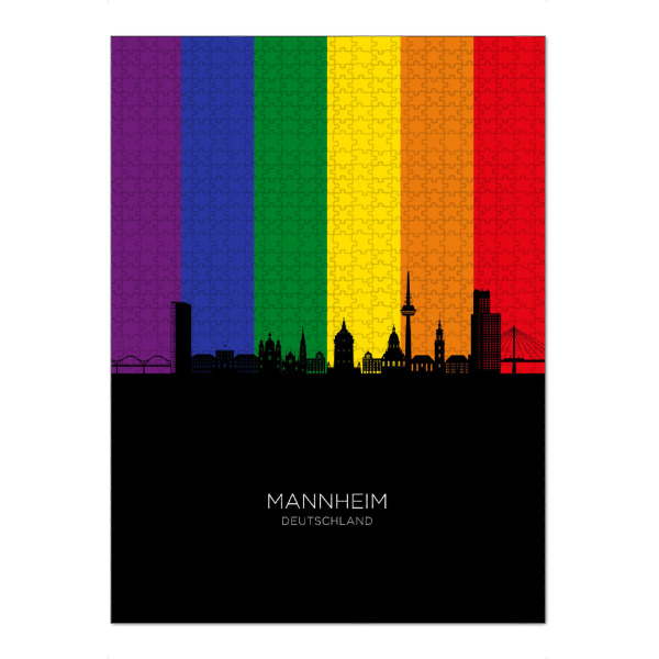 Puzzle Ravensburger "Mannheim Germany Skyline Pride" artboxONE - Städte
