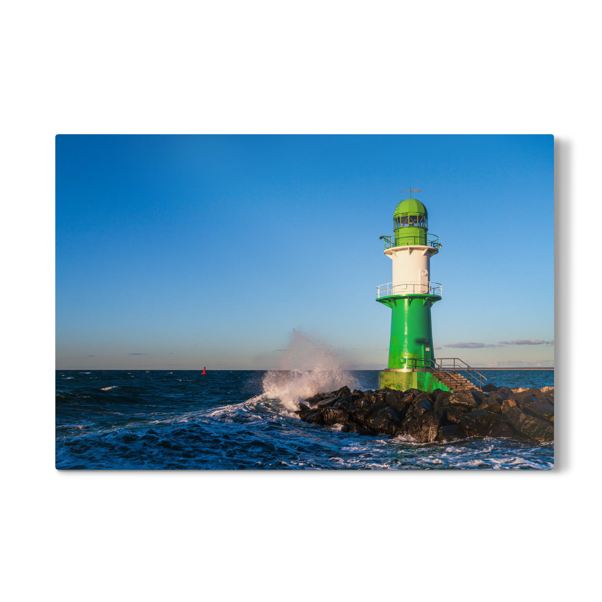 Galerie-Print "Welle und Molenturm" 75x50 cm artboxONE