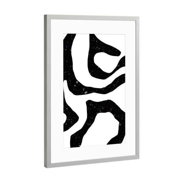 Poster mit Rahmen Silber "Black Gems" artboxONE - Abstrakt,Geometrie - Minimalistisch,Textur,Minimal,Abstract,Abstrakt,Geometrie,Geometry,Formen