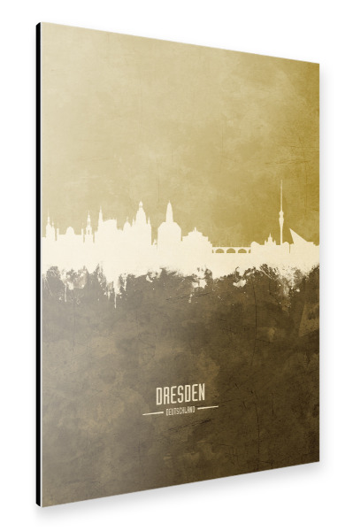 Alu-Dibond "Dresden Germany Skyline Brown" 30x20 cm artboxONE