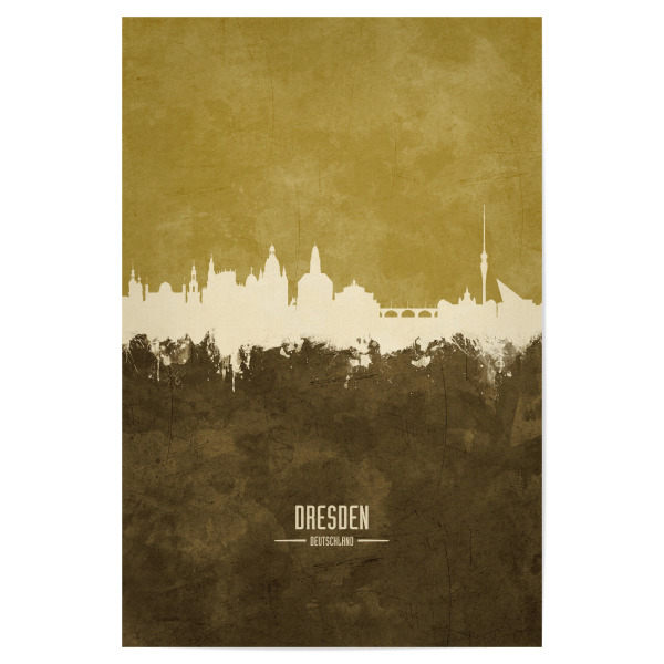 Poster 30x20 cm "Dresden Germany Skyline Brown" artboxONE - Städte