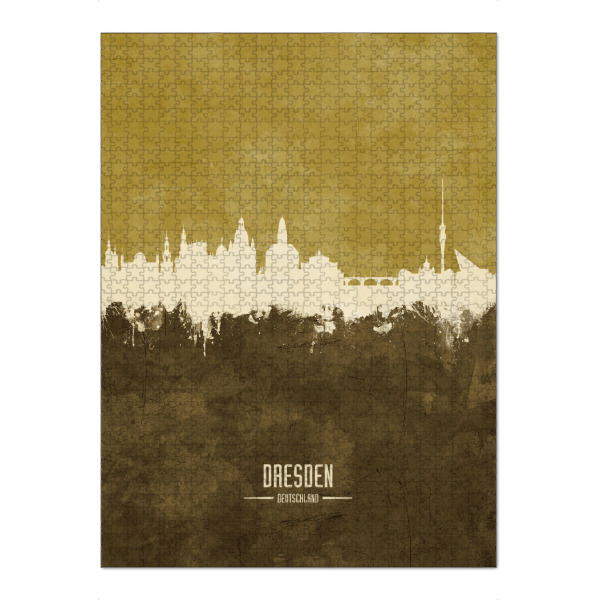 Puzzle Ravensburger "Dresden Germany Skyline Brown" artboxONE - Städte