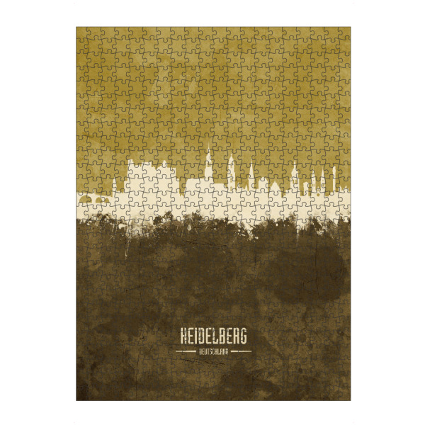 Puzzle Ravensburger "Heidelberg Germany Skyline Brown" artboxONE - Städte