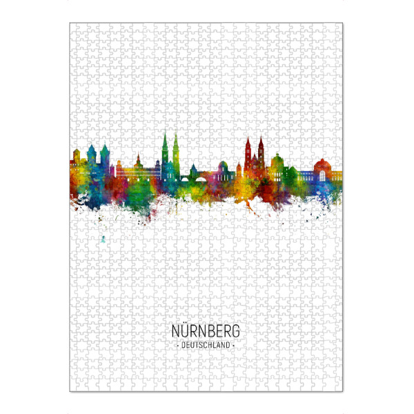 Puzzle Ravensburger "Nürnberg Germany Skyline Portrait" artboxONE - Städte