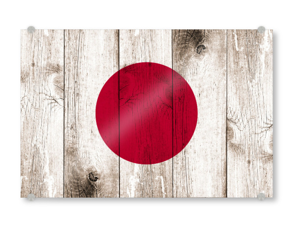 Acrylglasbild "Japan Vintage Flag" artboxONE - Reise / Asien - Flagge,Fahne,Japan,Sonne,Vintage,Grunge,Flag,Sun