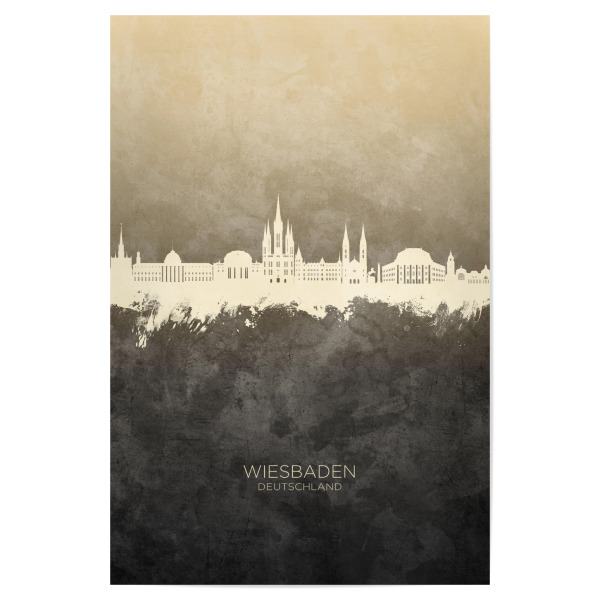 Poster 30x20 cm "Wiesbaden Germany Skyline Taupe" artboxONE - Städte