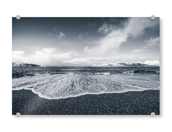 Acrylglasbild "Nordic Beach Monochrome" artboxONE - Natur,Schwarzweiß,Reise / Strand und Meer