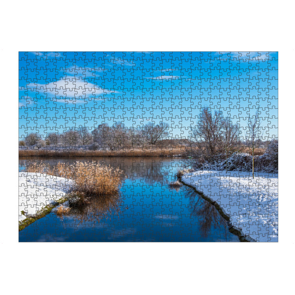 Puzzle Ravensburger "Fluss Warnow im Winter" artboxONE - Natur,Reise