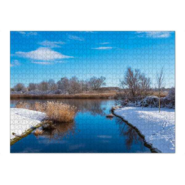 Puzzle Ravensburger "Fluss Warnow im Winter" artboxONE - Natur,Reise