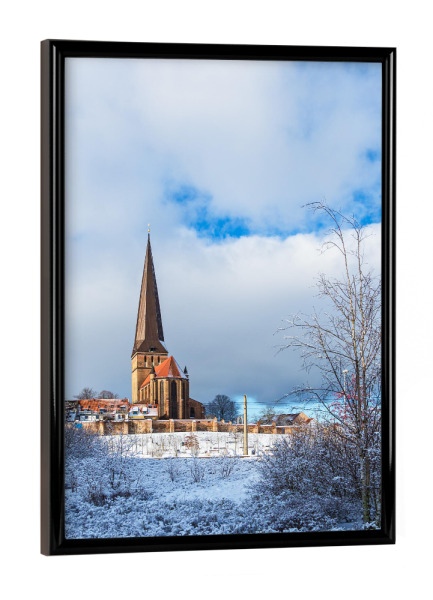 Poster mit schwarzem Rahmen "Stadtmauer im Winter" artboxONE - Natur,Reise,Architektur,Städte / Weitere
