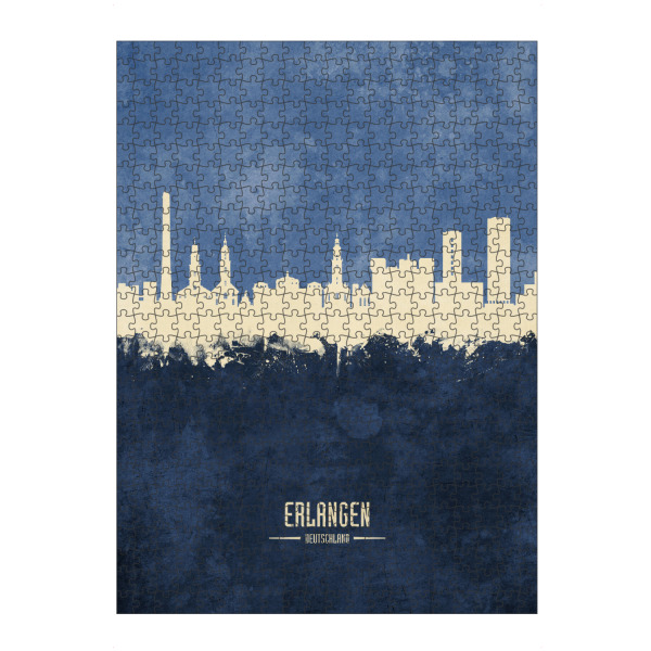 artboxONE Puzzle "Erlangen Germany Skyline Navy" artboxONE - Städte
