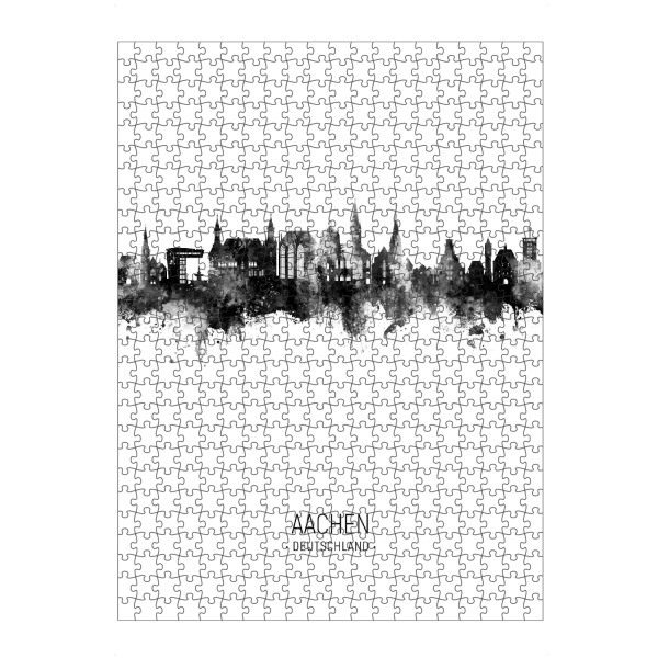 Puzzle Ravensburger "Aachen Germany Skyline BW" artboxONE - Städte,Schwarzweiß