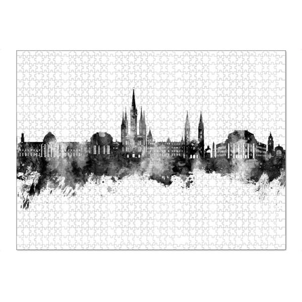 Puzzle Ravensburger "Wiesbaden Germany Skyline Black" artboxONE - Städte,Schwarzweiß