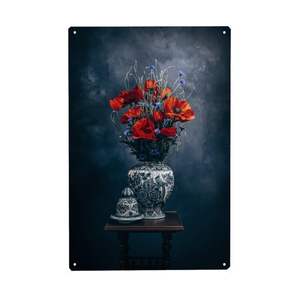 Metall Poster "Mohnblumenstrauß" artboxONE - Buchstaben / M,Buchstaben / S