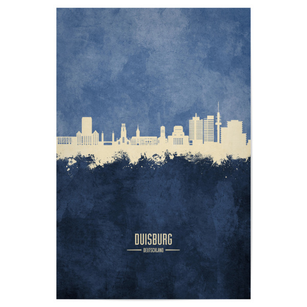 Poster 30x20 cm "Duisburg Germany Skyline Navy" artboxONE - Städte