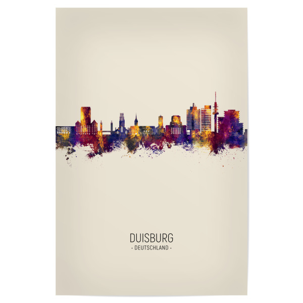 Poster "Duisburg Germany Skyline Beige" artboxONE - Städte