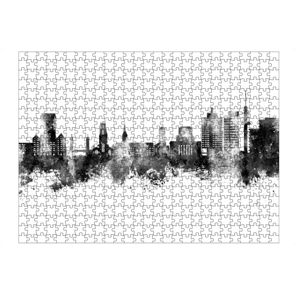 artboxONE Puzzle "Duisburg Germany Skyline Black" artboxONE - Städte,Schwarzweiß