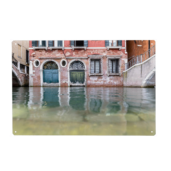 Metall Poster "Auf Höhe der Lagune" artboxONE - Reise,Architektur