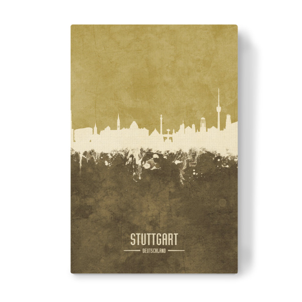 Leinwandbild "Stuttgart Germany Skyline Brown" artboxONE - Städte,Städte / Stuttgart
