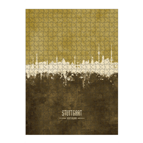 artboxONE Puzzle "Stuttgart Germany Skyline Brown" artboxONE - Städte,Städte / Stuttgart