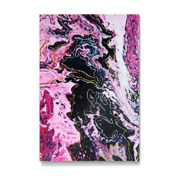 Galerie-Print "Fluidmalerei Pink Schwarz Gold" 30x20 cm artboxONE