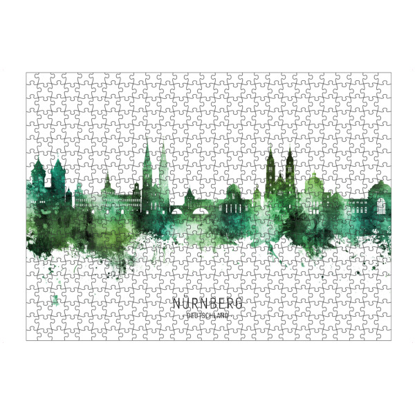 Puzzle Ravensburger "Nürnberg Skyline Green Name" artboxONE - Städte