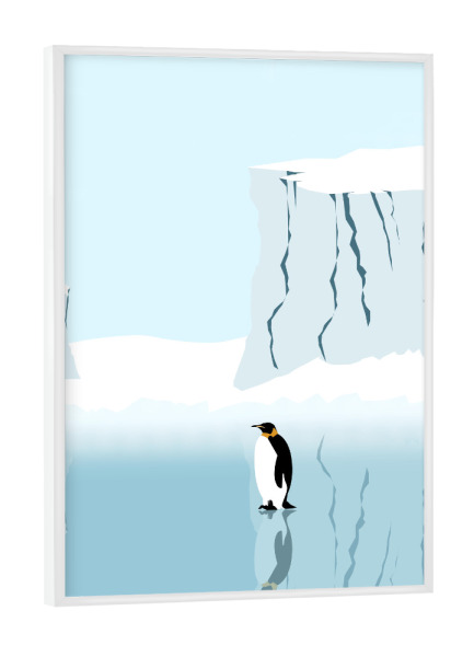 Poster mit weißem Rahmen "Süßer Pinguin in der Antarktis" artboxONE - Natur,Reise,Für Kinder,Tiere