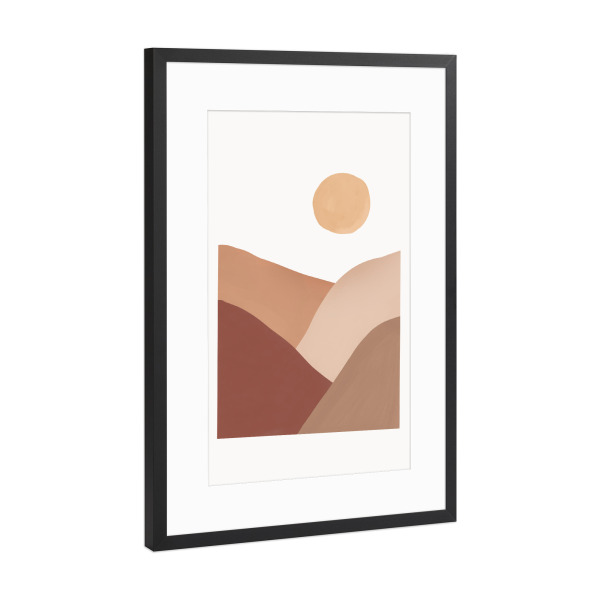 Poster mit Rahmen Schwarz (Metallic) "Desert Sun" artboxONE - Abstrakt,Geometrie